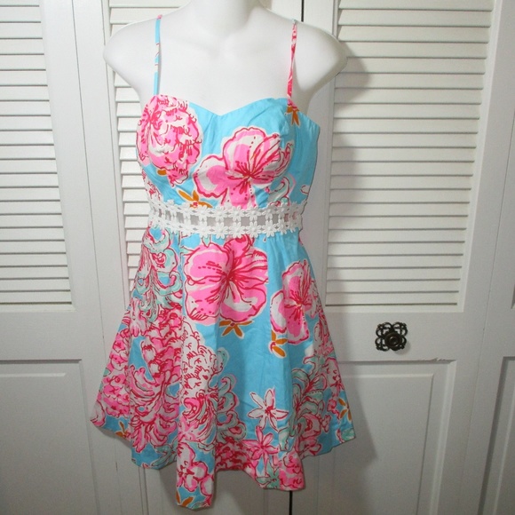 lilly pulitzer pink and blue dress